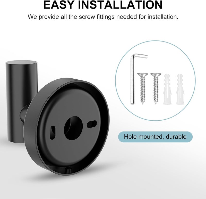 SetSail Towel Hooks for Bathrooms 4 Packs Screw-in Matte Black Bathroom Towel Hook Wall Mounted Stainless Steel Shower Towel Hooks for Coat Hanging, Drill Hole - Image 3